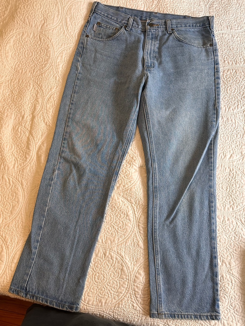 Carhartt Men's Light Blue Straight Fit Jeans 35x30